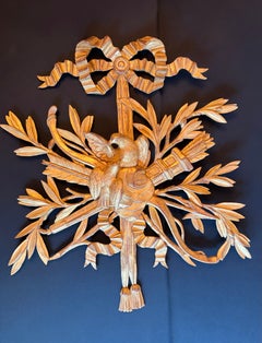 Louis XVI Giltwood Applique with birds and trees, France, 19th Century