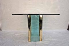 Beautiful Glass and Brass Dining Table by Pace