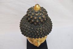 Very Rare 14th Century Large Bronze Head of Buddha from Tibet