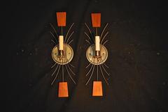 Set of Four Large Mid-Century Atomic Sconces