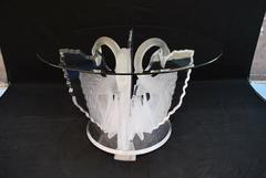 Beautiful Lucite Swan Table in the Style of Charles Hollis Jones