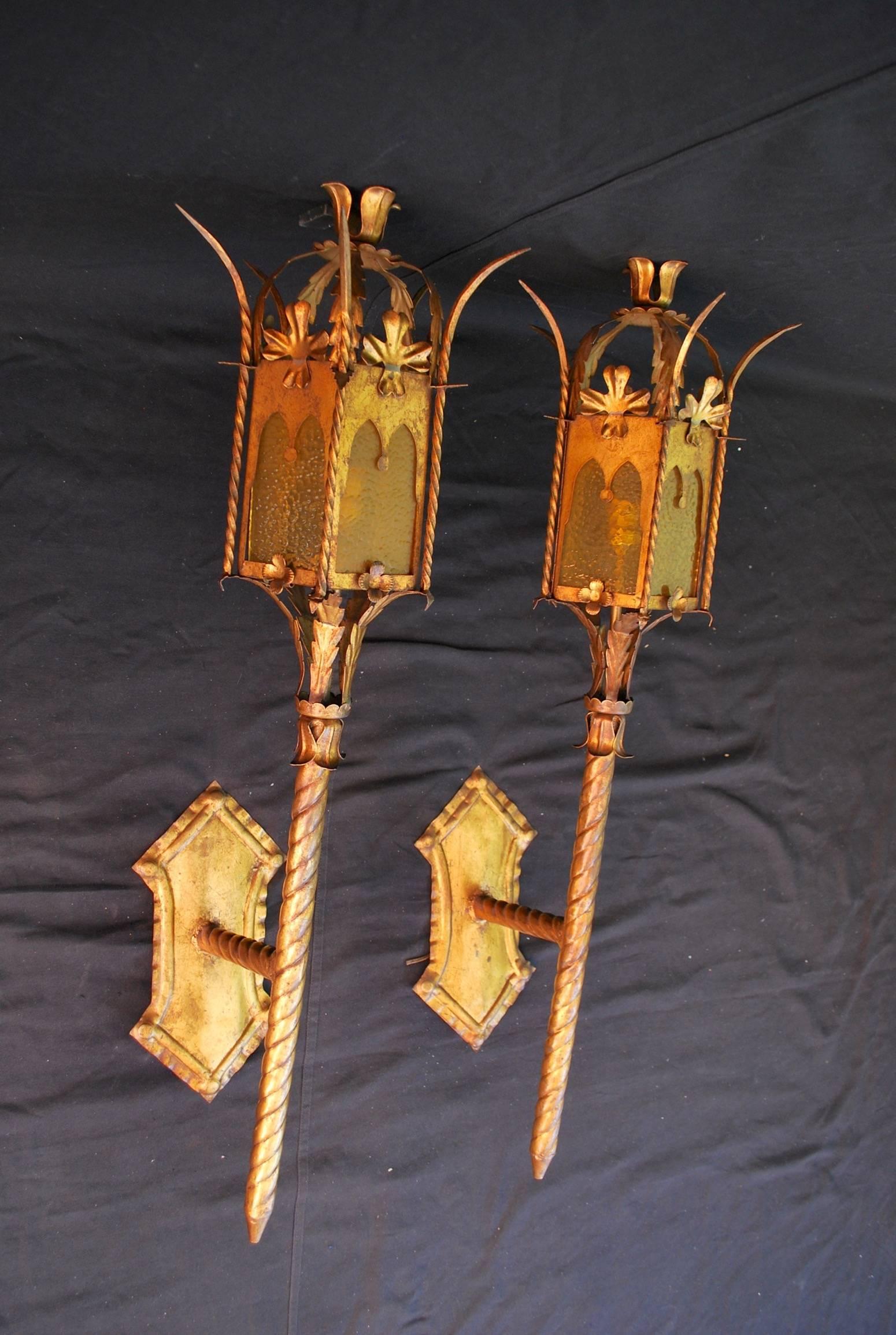 We have over 300 antique sconces and over 1000 antique lights, if you need a specific pair of sconces or lights use the contact dealer button to ask us, we might have it in our store
We also have our own line of wrought iron reproduction sconces