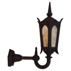Rare large 1920's cast iron outdoor sconce