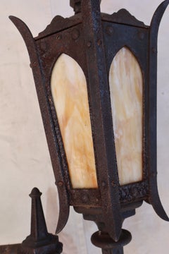 Rare large 1920's cast iron outdoor sconce