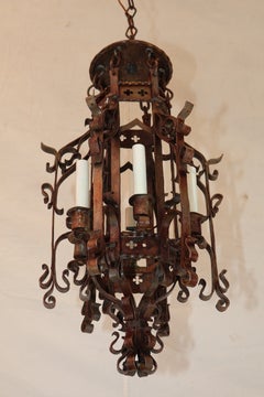 Elegant 1920's wrought iron lantern