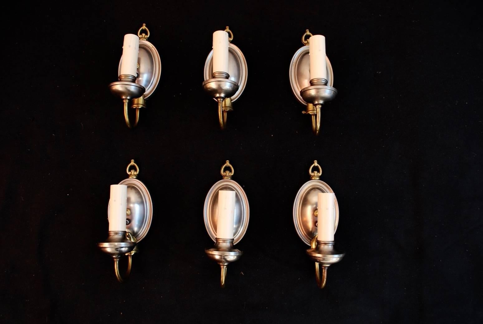 We have over 3000 antique sconces and over 1000 antique lights, if you need a specific pair of sconces or lights use the contact dealer button to ask us, we might have it in our store.
We also have our own line of wrought iron reproduction sconces