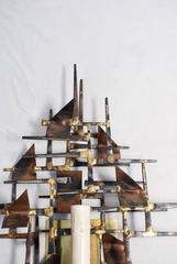 Elegant Pair of 1970's  Hand-Forged Brutalist Sconces by Silas Seandel