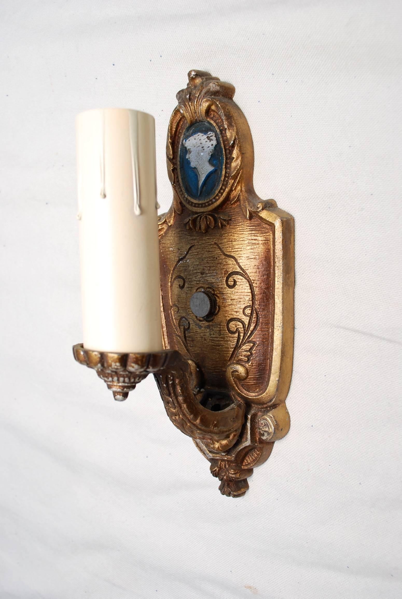 We have over 3000 antique sconces and over 1000 antique lights, if you need a specific pair of sconces or lights use the "Contact Dealer" button to ask us, we might have it in our store.
We also have our own line of wrought iron