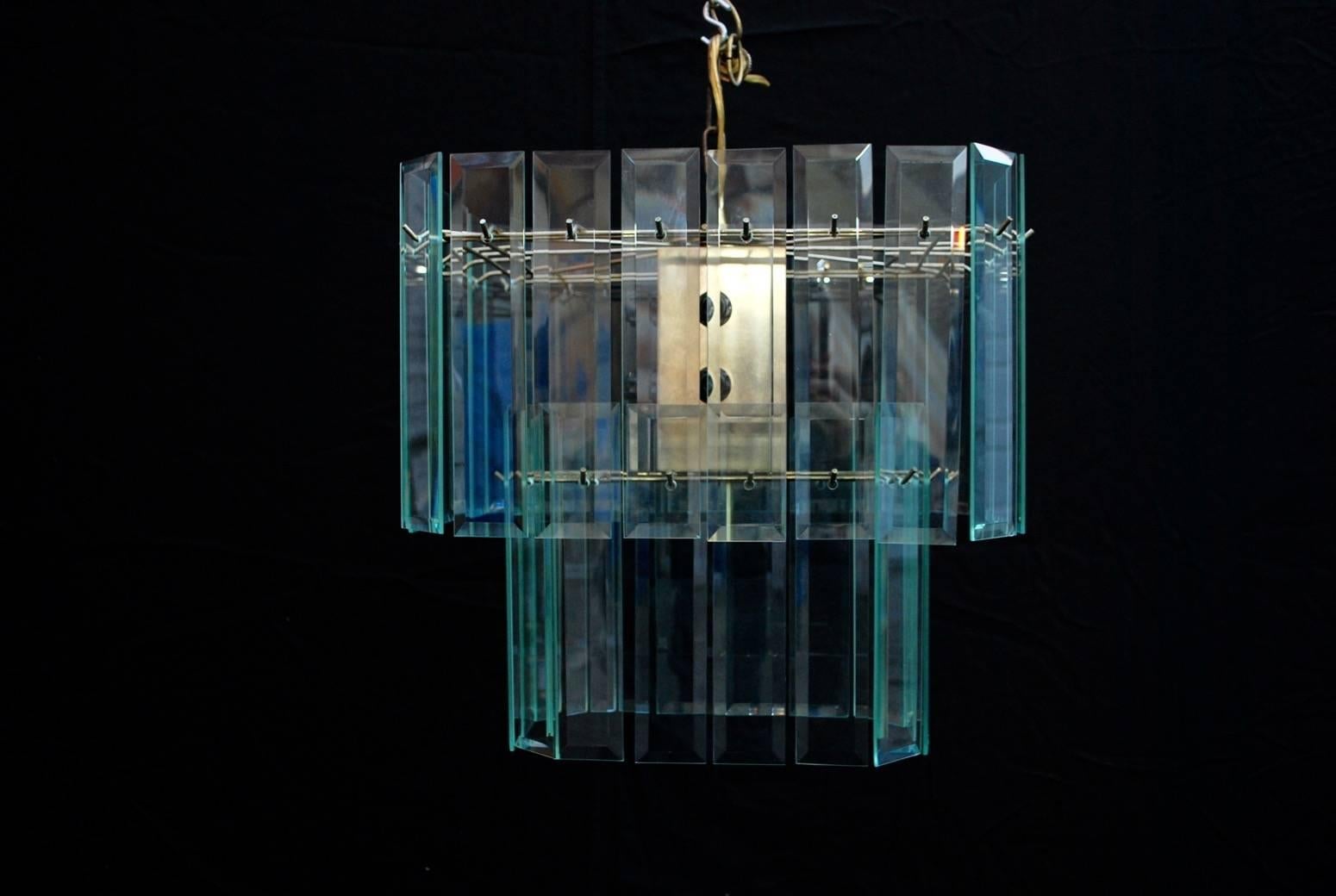 Mid-Century Modern Elegant 1970 Glass Light