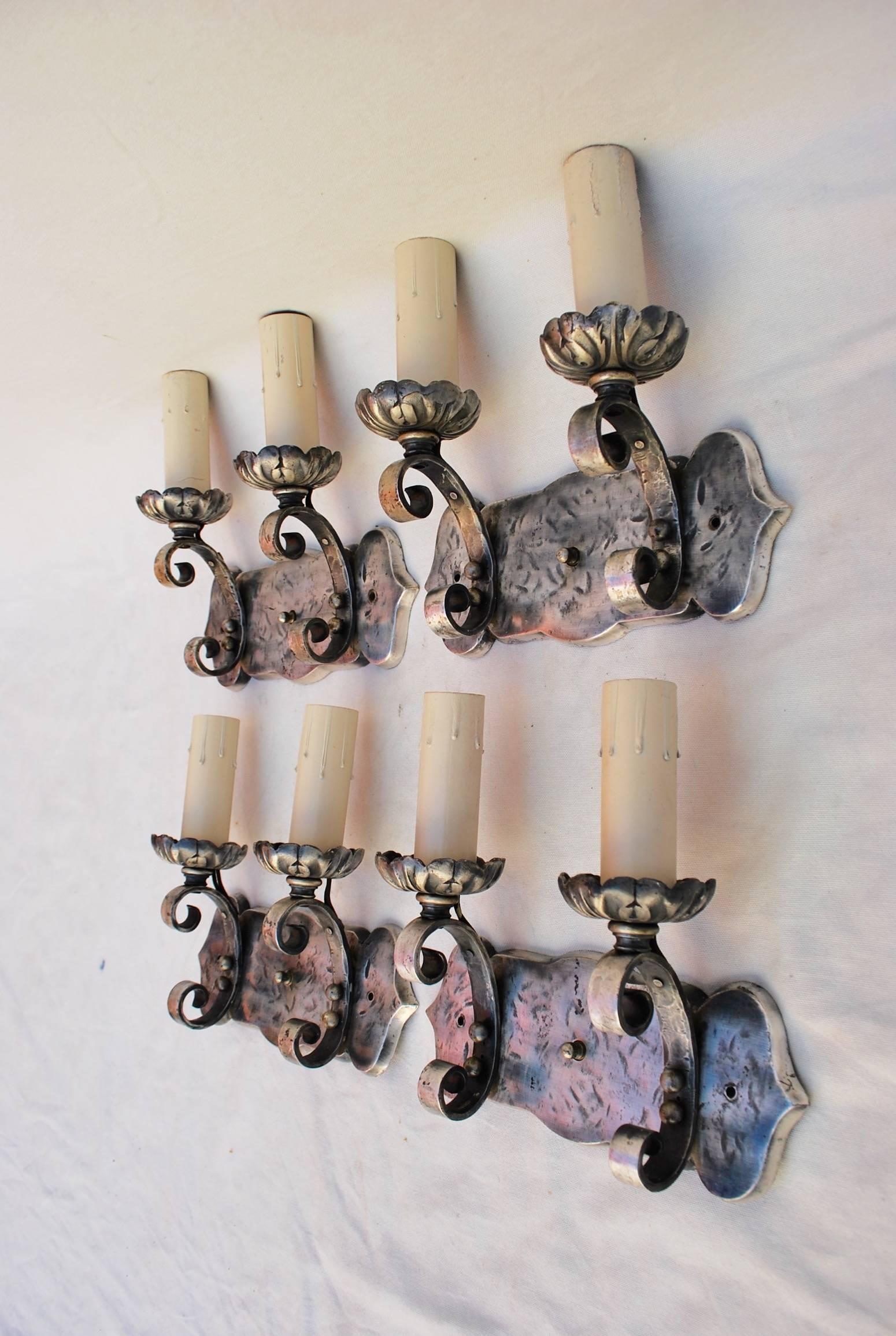 We have over three thousand antique sconces and over one thousand antique lights, if you need a specific pair of sconces or lights use the contact dealer button to ask us, we might have it in our store
We also have our own line of wrought iron