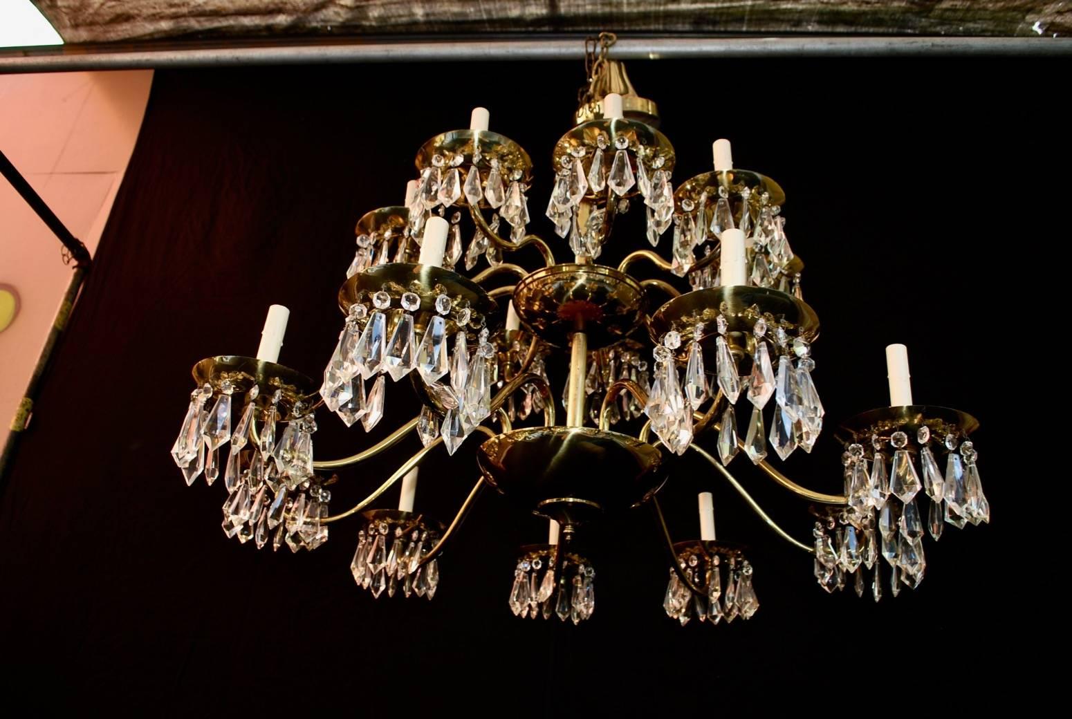 American  Rare Set of Nine Large Crystal Chandelier by Chapman price for one( 5 are sold For Sale