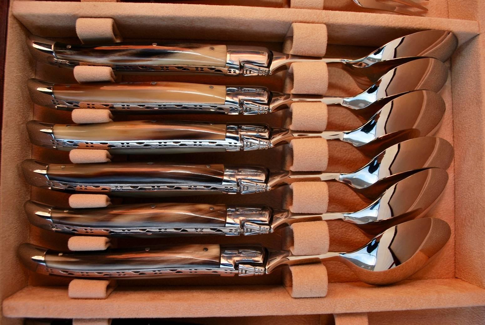 Rare Set of Handmade French Laguiole Cutlery In Excellent Condition In Los Angeles, CA