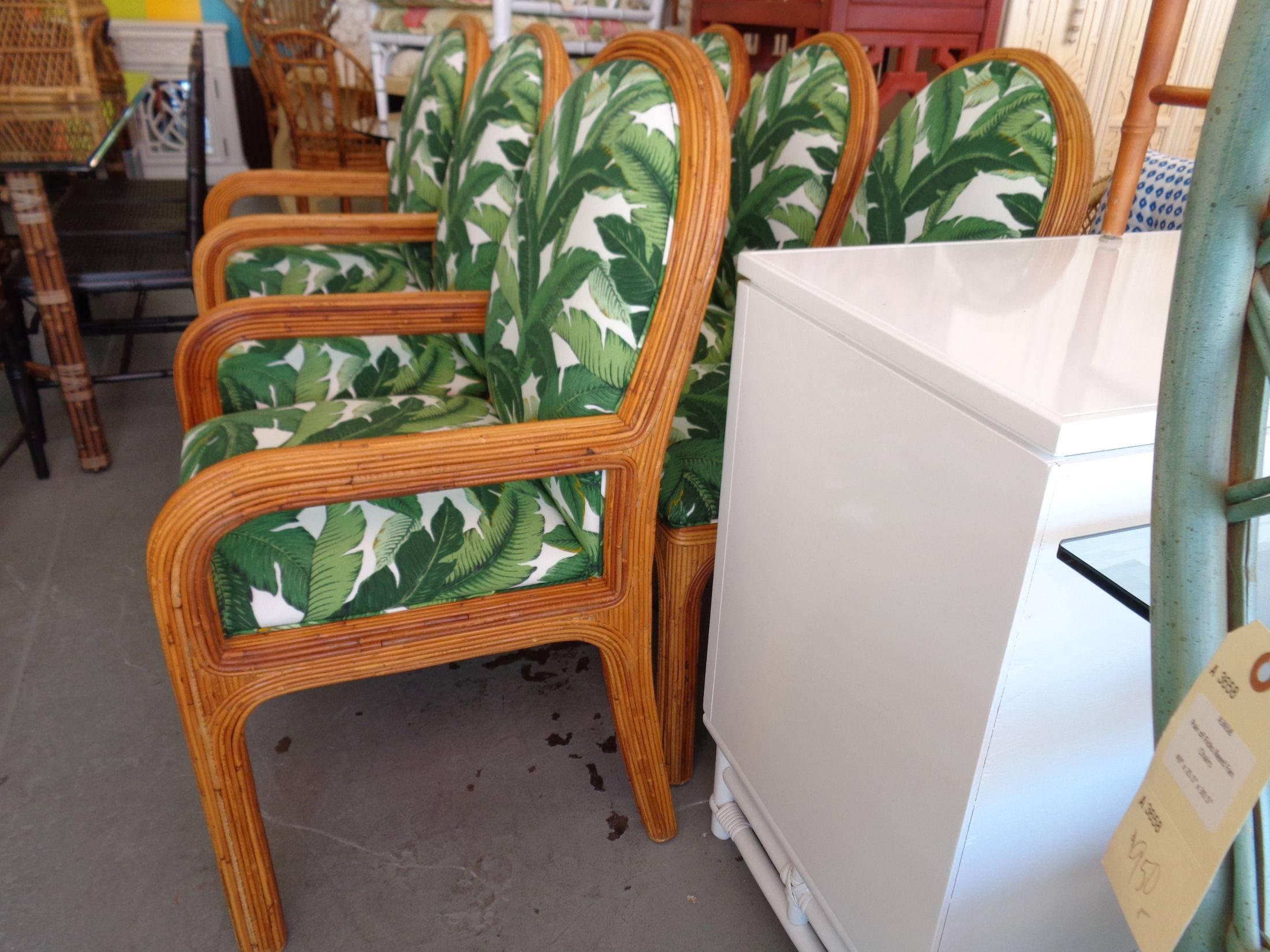 20th Century Six Pencil Reed Dining Chairs