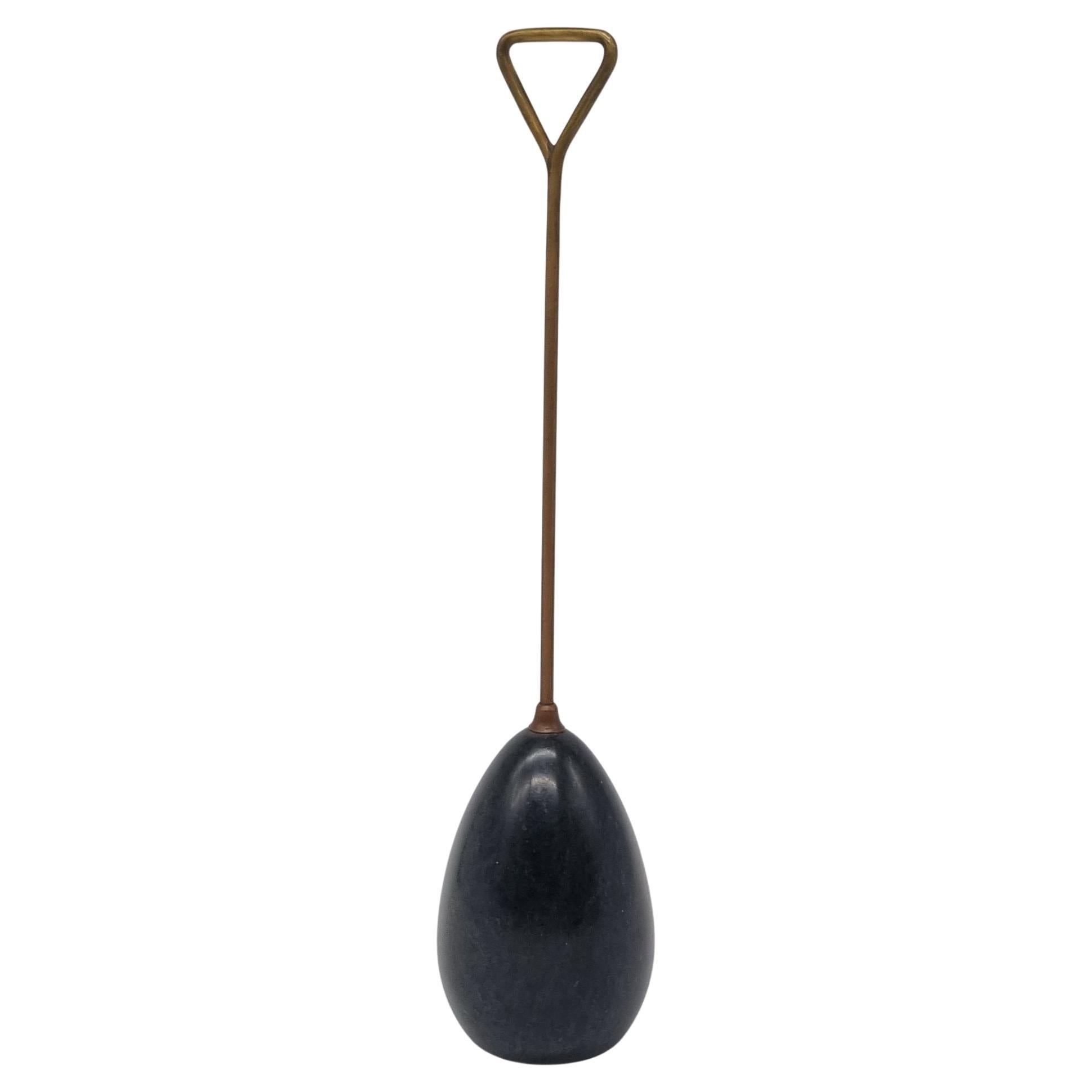 Luigi Caccia Dominioni Marble and brass doorstop produced by Azucena in the 50s For Sale