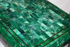 Maitland Smith Mid-Century Modern Malachite Stone Console