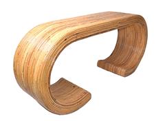 Caned Bamboo Console Table