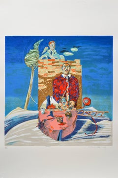 Luigi Rincicotti, I Dodici Mesi, February Lithograph