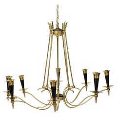 Araña de latón italiana moderna de mediados de siglo con ocho brazos