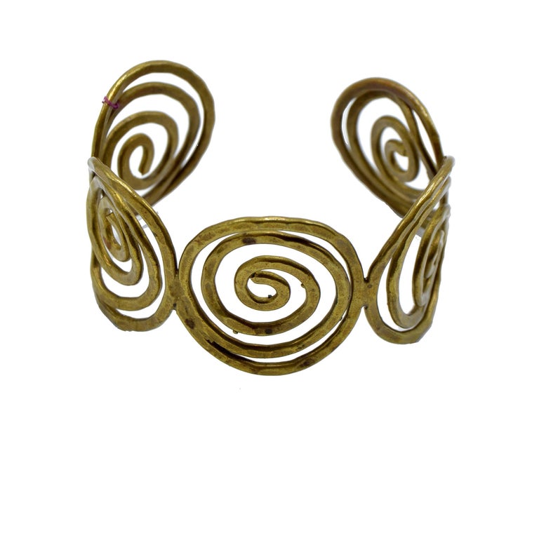 Brass Greek Key Style Cuff at 1stDibs