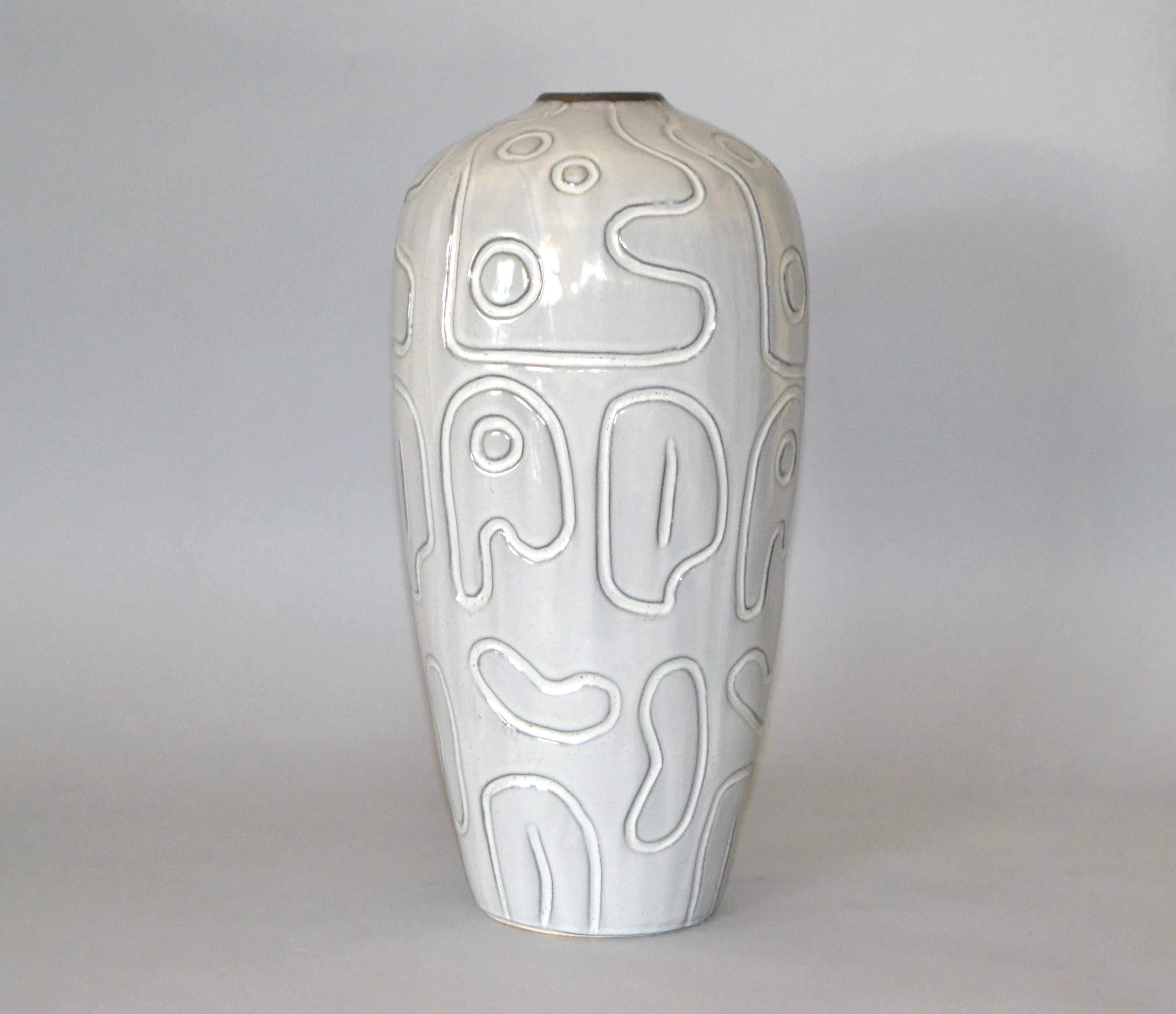Modern Glazed Pottery Gray Vase 1
