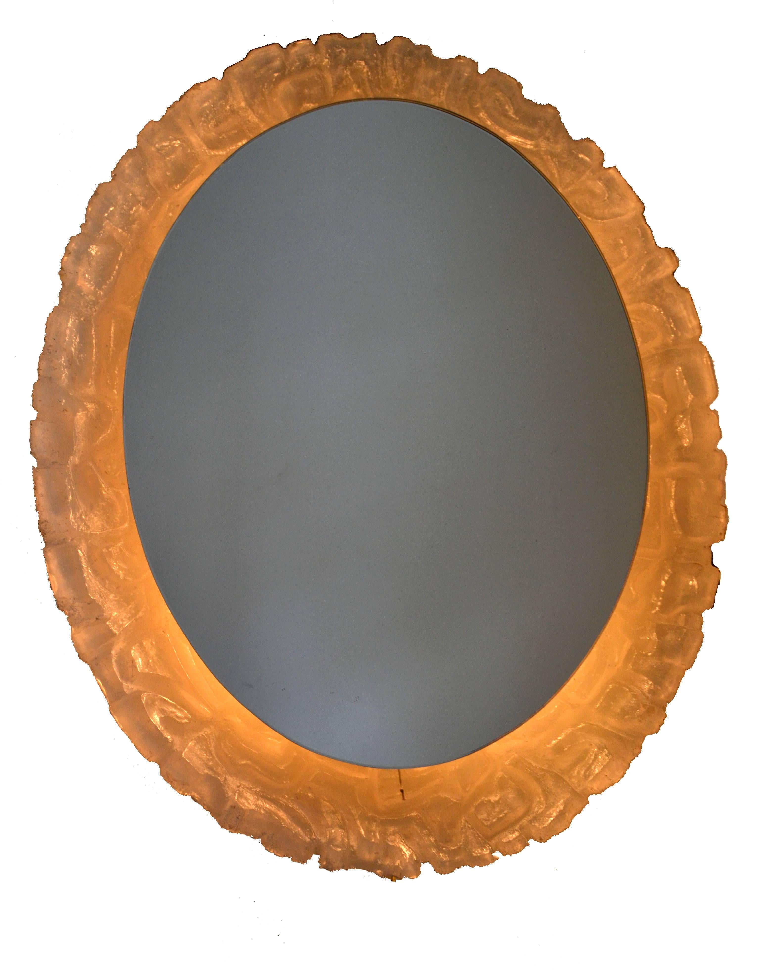 Round or Oval Cast Resin Lit Mirror 5