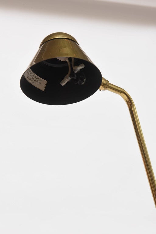 Small Brass Floor Lamp In Good Condition In Miami, FL