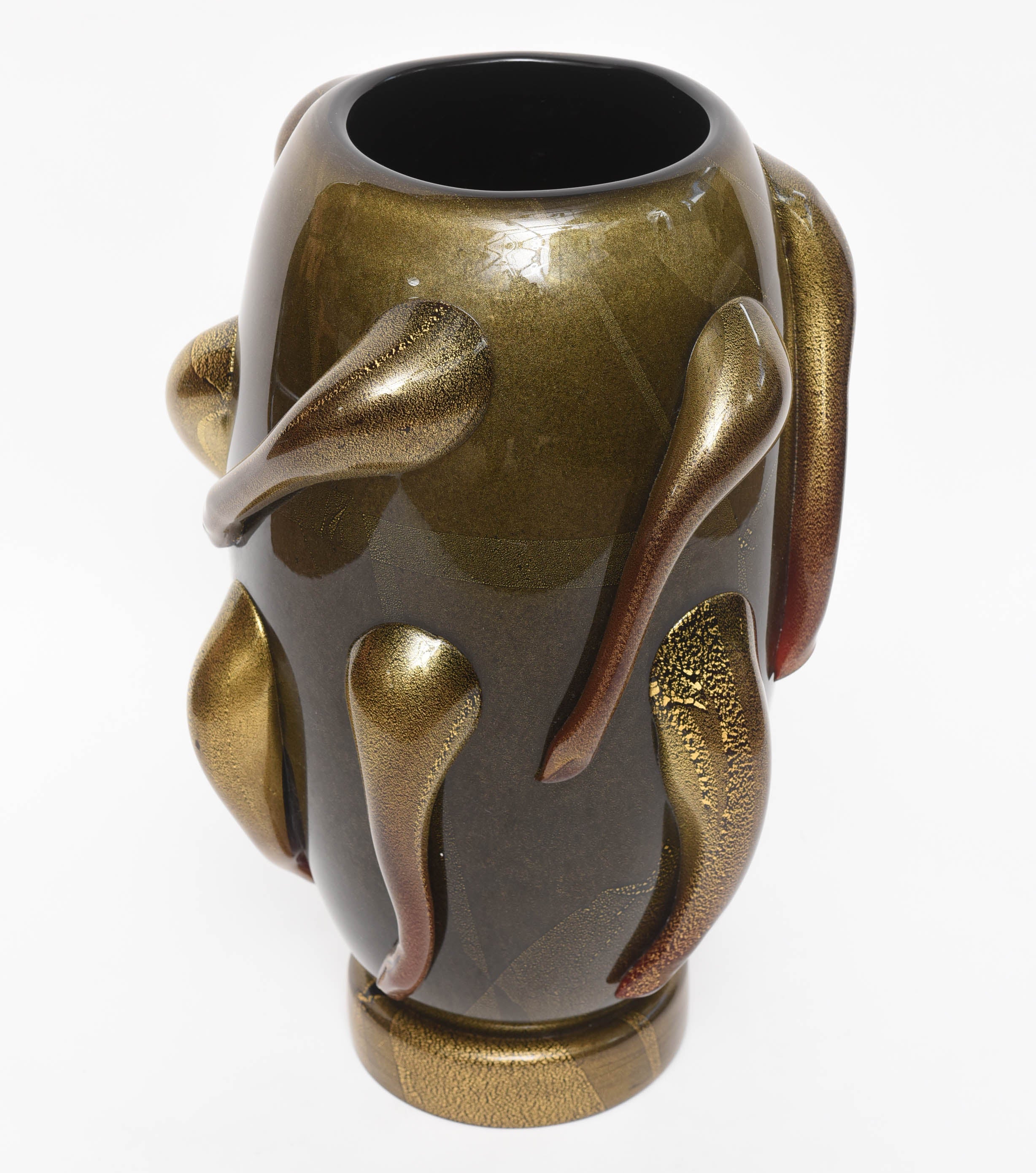 Italian Massive Art Glass Vase by Pino Signoretto
