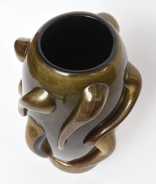 Mid-Century Modern Italian Massive Art Glass Vase by Pino Signoretto For Sale