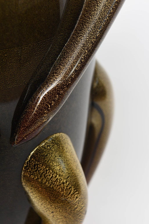 Italienische Vase aus massivem Kunstglas von Pino Signoretto im Angebot 2