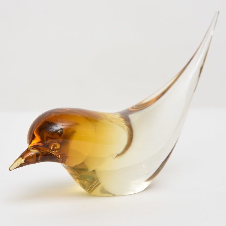 Late 20th Century Elio Raffaeli Murano Glass Bird