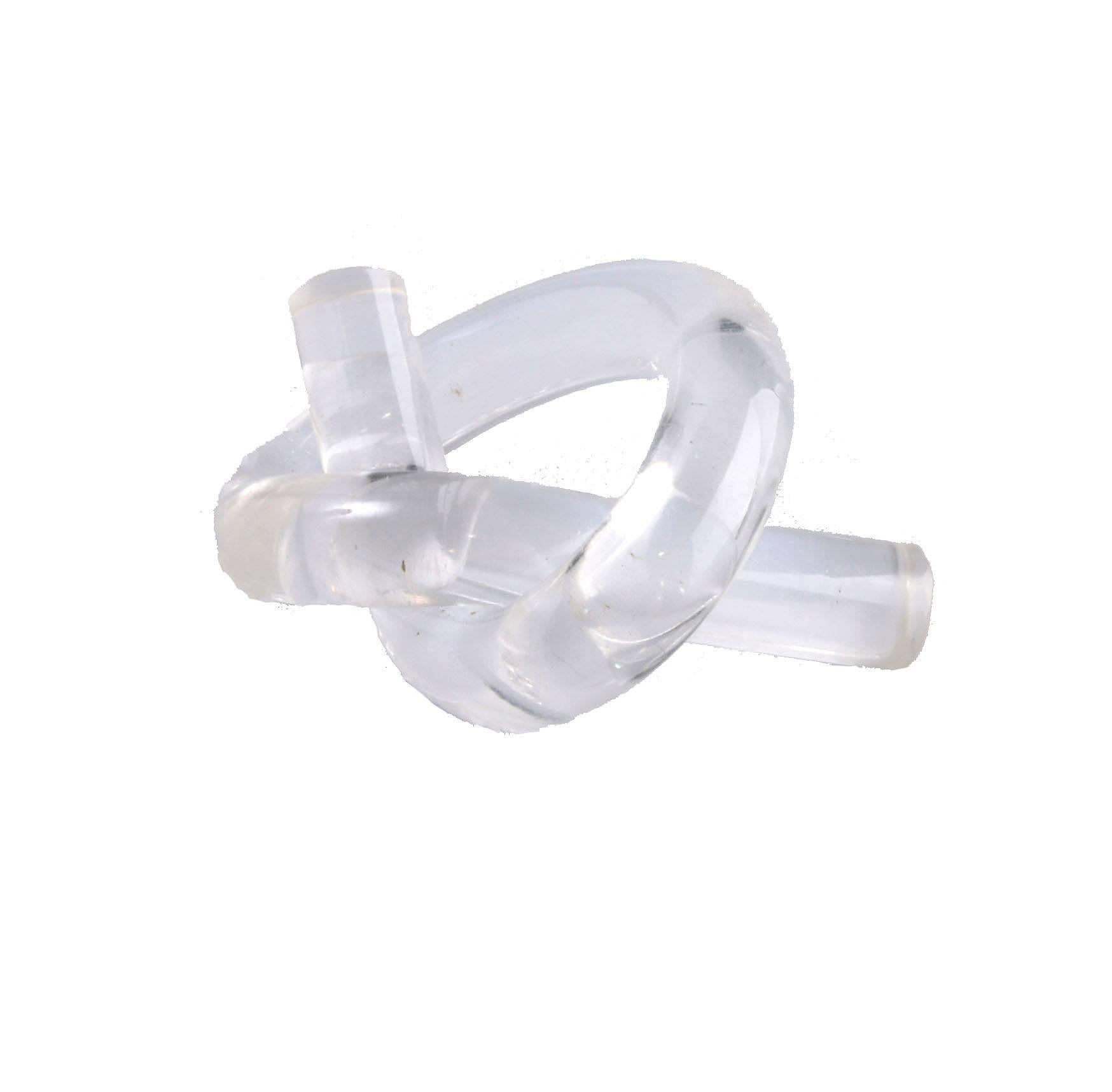 Hand-Crafted Dorothy Thorpe Lucite Napkin Rings in Pretzel Shape