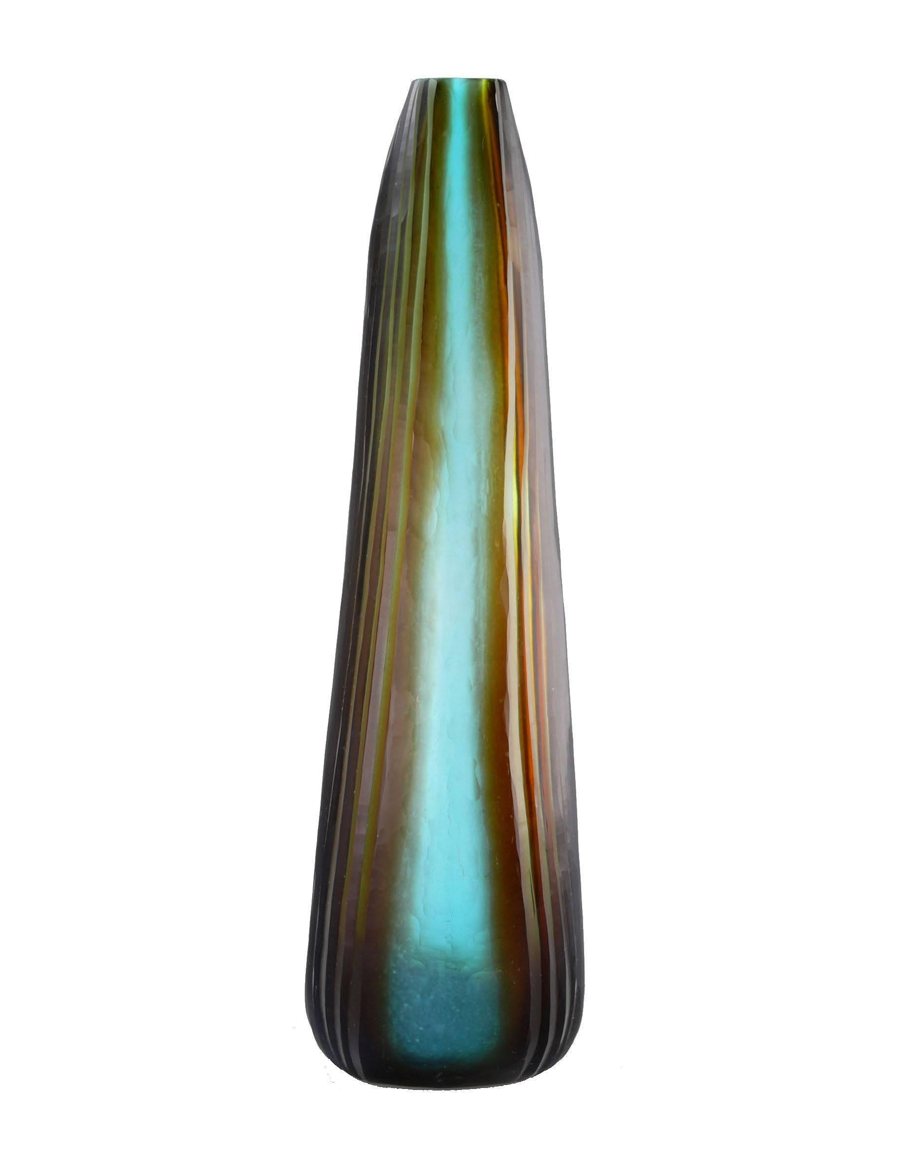 Italian Mid-Century Modern Tall Art Glass Oggetti Vase  For Sale 2