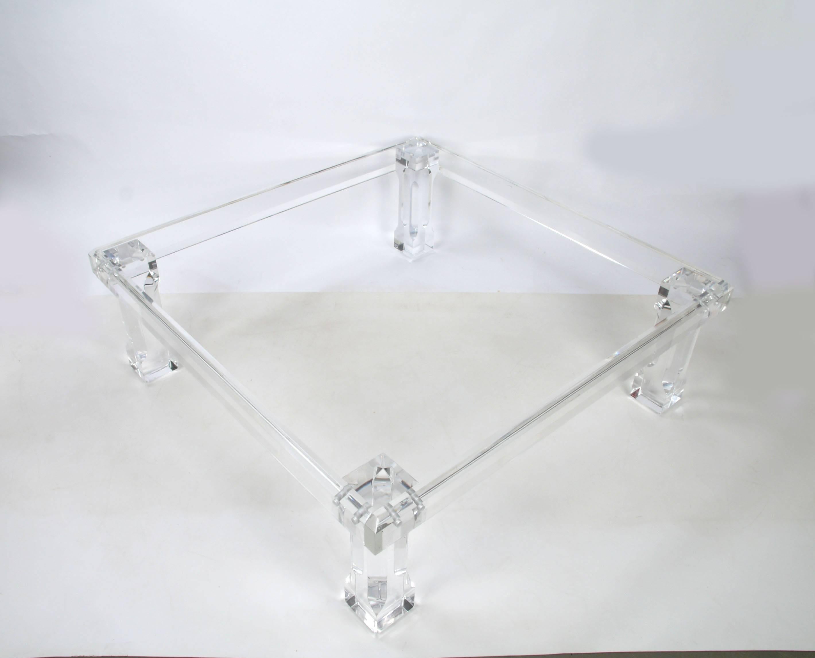 Late 20th Century Square VJJ Lucite Coffee Table, 1977