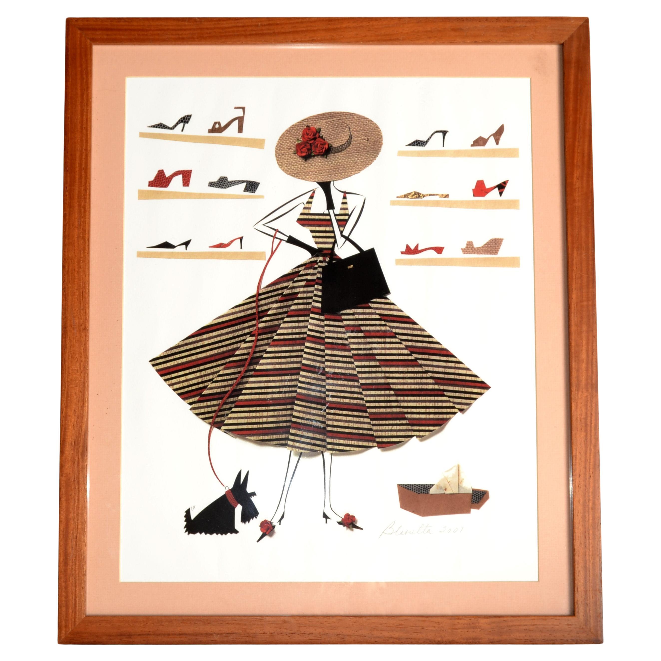 2001 Mary Lynn Blasutta Textilschuh Shopper Mode Illustrationen Gemischte Medien