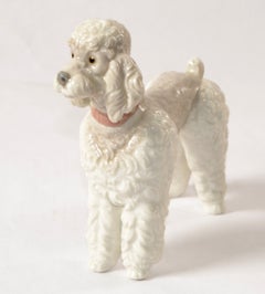 1950s Lladro Fine Handmade Porcelain Poodle Dog Figurine Animal Sculpture Spain