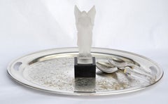 Early 20th Century Distressed Look Gorham Oval Silver Plate Platter Butler Tray
