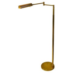 1970s Koch & Lowy Adjustable Swing Brass Pharmacy Floor Lamp Mid-Century Modern