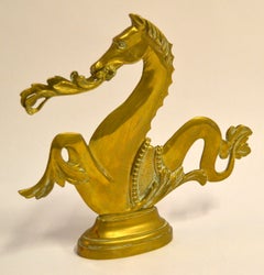 1950 Venetian Brass Gondola Mythical Seahorse Animal Sculpture Figurine Oar Lock