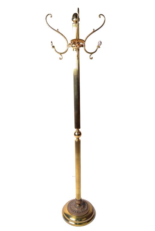 Vintage French Solid Brass Coat Stand Hat Rack Vintage French Solid Brass Coat Stand Hat Rack