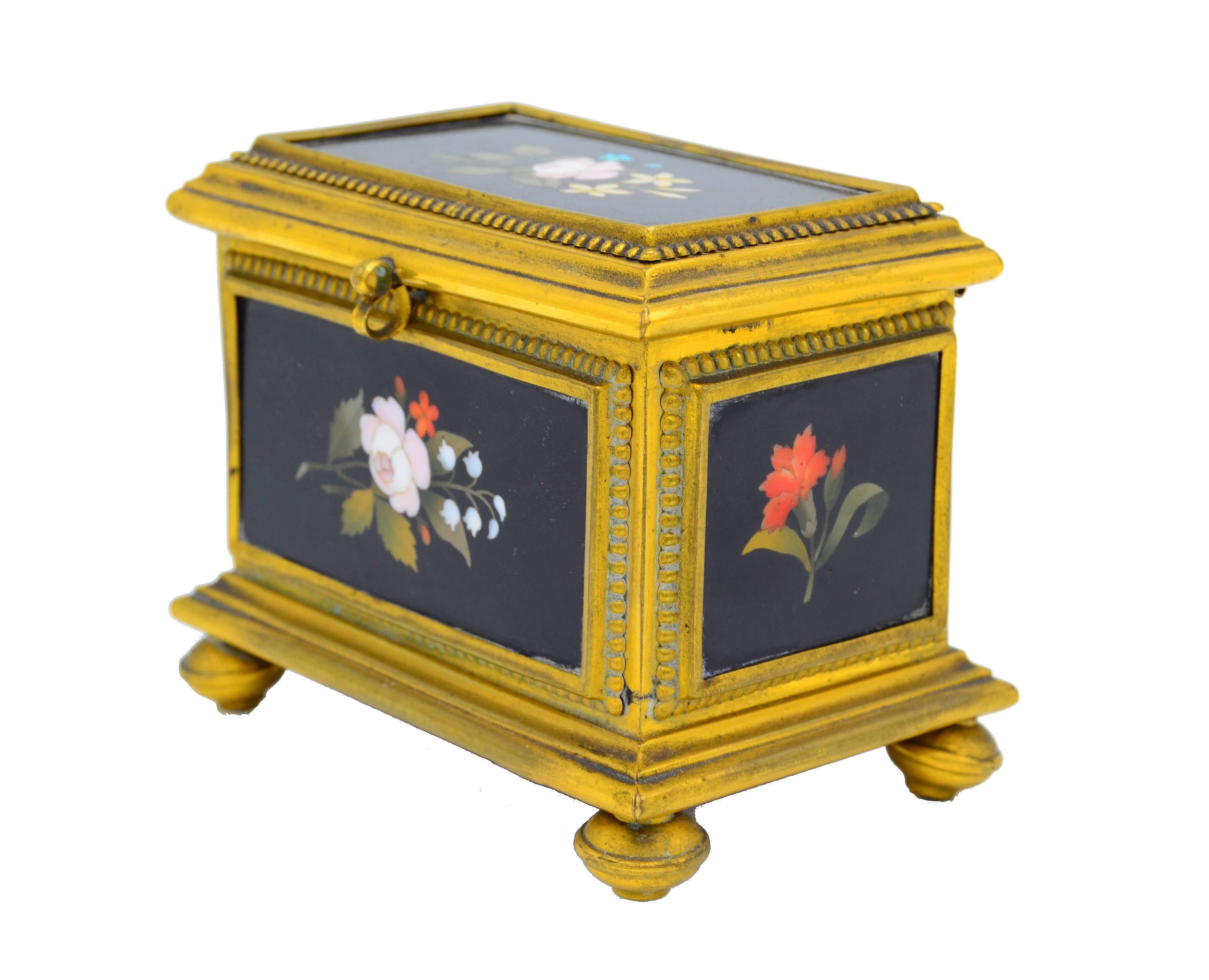 Hand-Painted Ormolu-Mounted Jewelry Casket