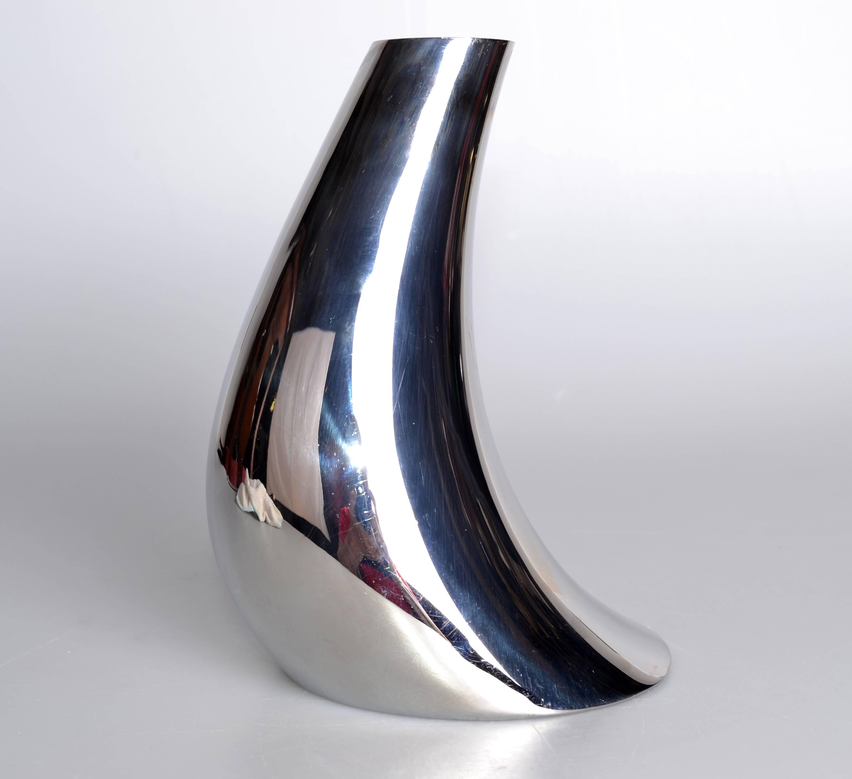 Mid-Century Modern Georg Jensen Cobra Vase Stainless Steel