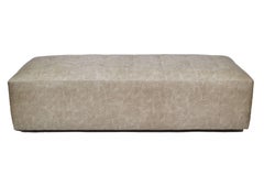 Banco moderno con ruedas de cuero de imitación de piel de gamuza