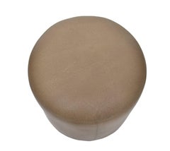 Original Round Shagreen Leather Ottoman