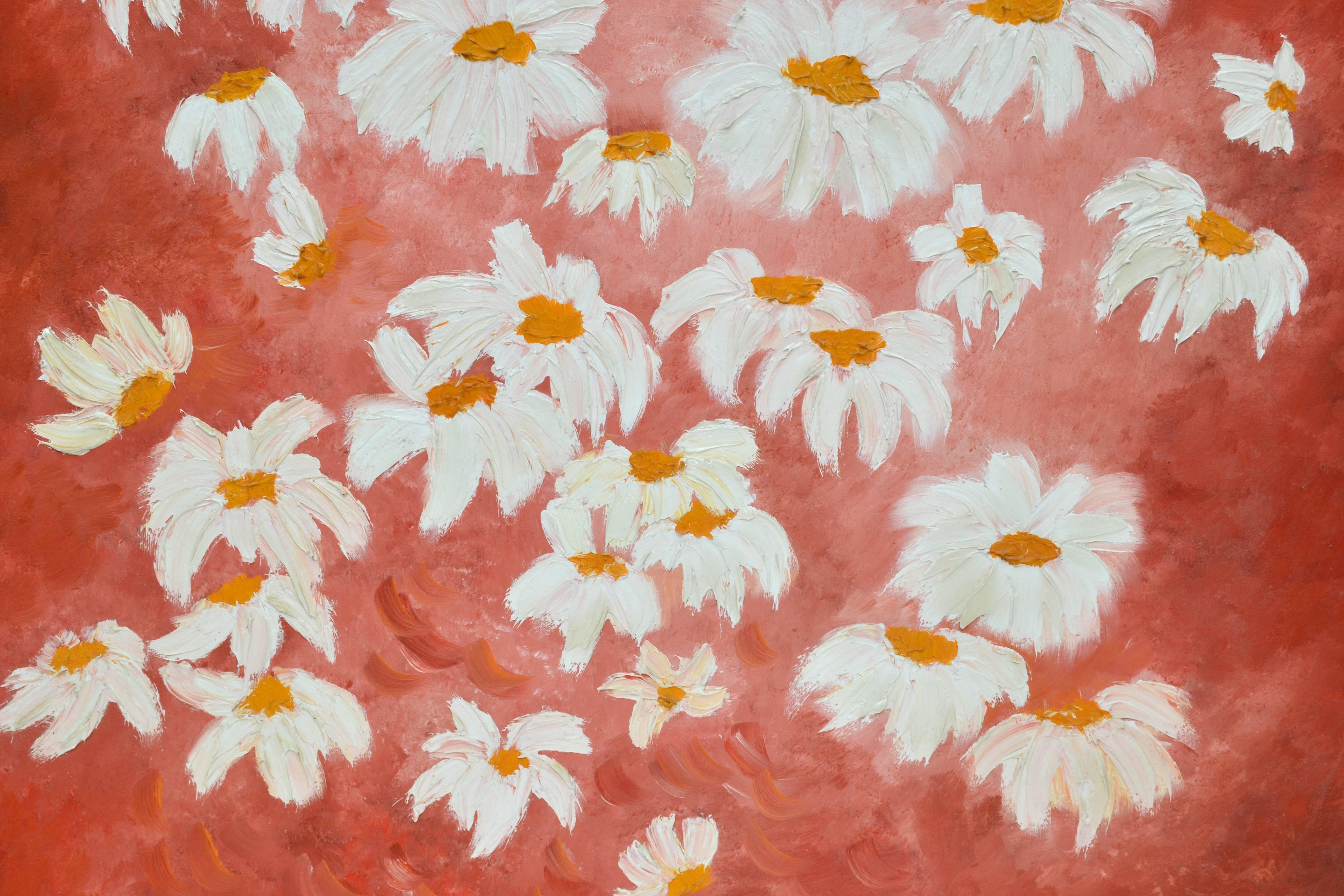 Daisy painting acrylic on canvas by Aricco, 1970.
Signed by artist.
Comes with a wooden frame.