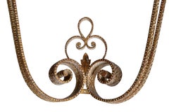 Italian Florentine Gilt Wrought Iron Console Hallway Table by Pier Luigi Colli