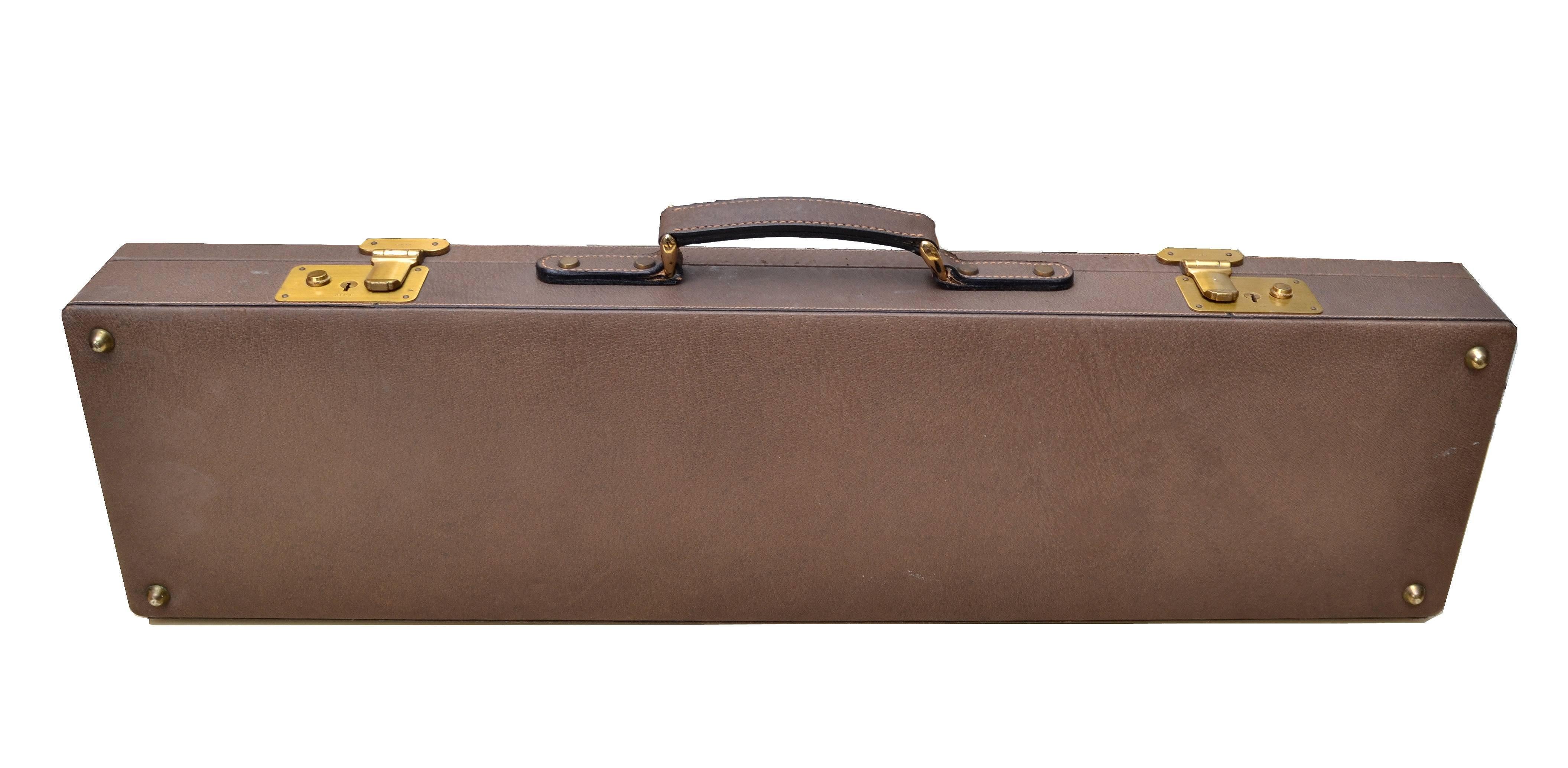 Original Gucci Shotgun Case in Leather and Brass 1