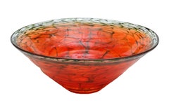 Artist's Choice from Kosta Boda Red Art Glass Bowl Signed by Kjell Engman