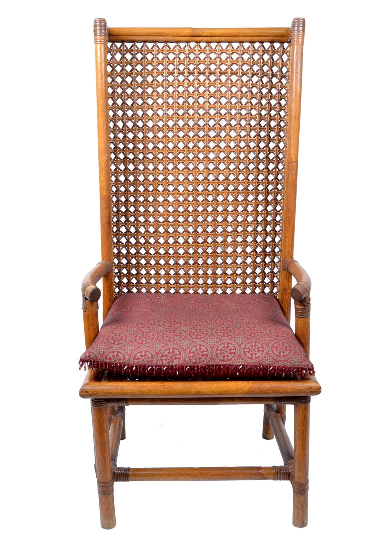 Vintage Bamboo and Cane Chinese Chinoiserie Style High ...