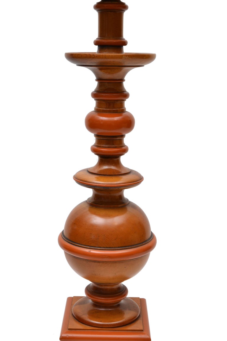 Wooden Knob Creek of Floor Lamp with Shade For Sale at