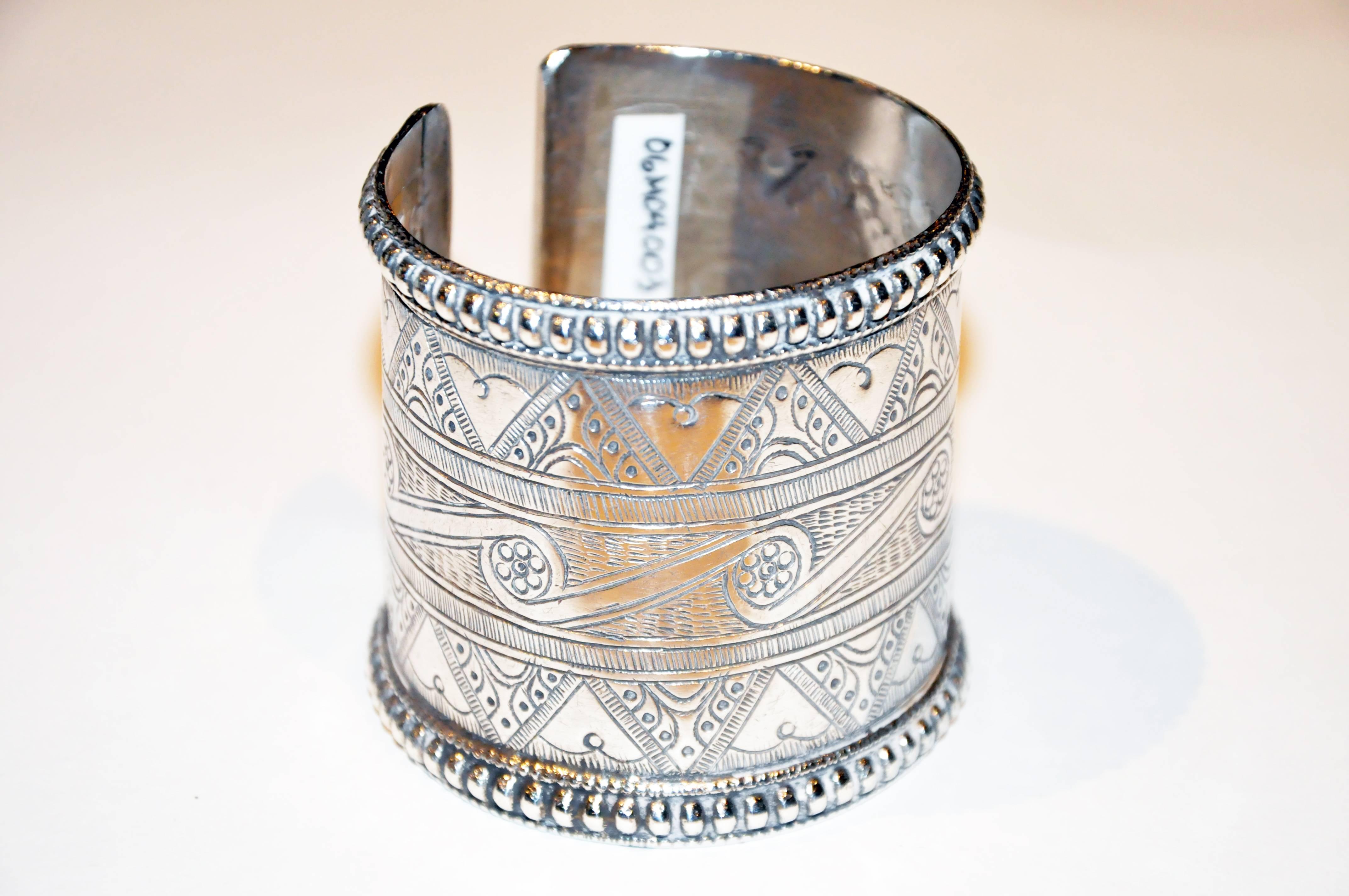 Tribal Akha Tribe Incised Silver Cuff